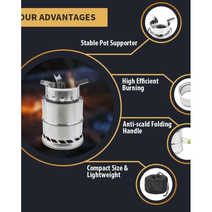 Portable Backpacking Wood Stove