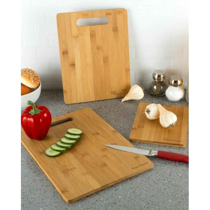 3pc Bamboo Wooden Chopping - Cutting Boards