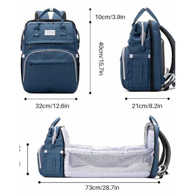 Diaper Bag Backpack with Bassinet