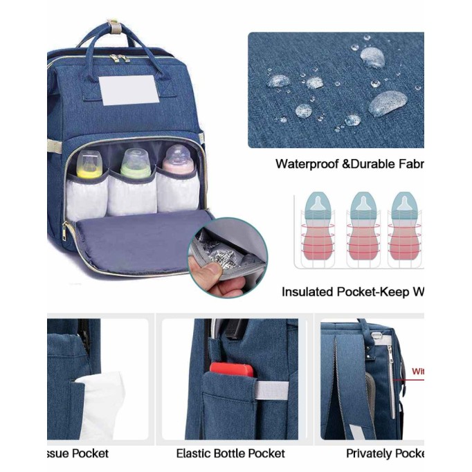 Diaper Bag Backpack with Bassinet