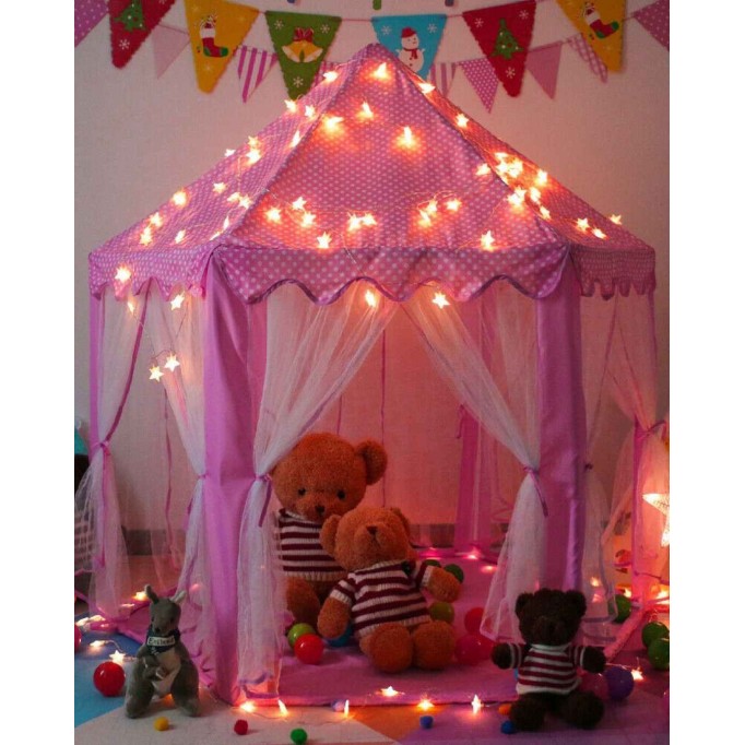 Pink Princess Play Tent w/ LED Lights