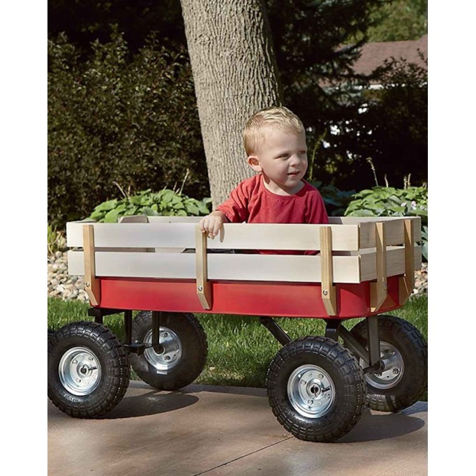 Kids All Terrain Wagon w/ Wood Railing