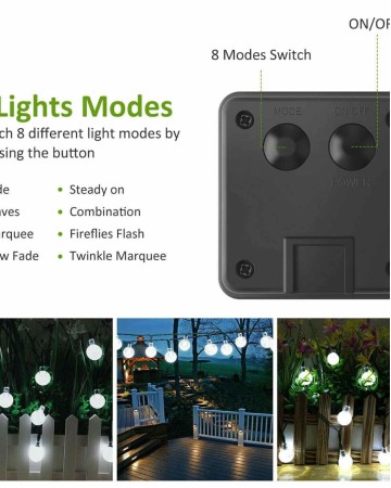 Outdoor Solar Powered LED String Lights