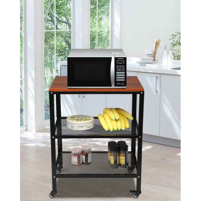 3 Tier Rolling Kitchen Cart & Microwave Stand