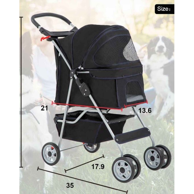 Folding Pet Dog & Cat Stroller