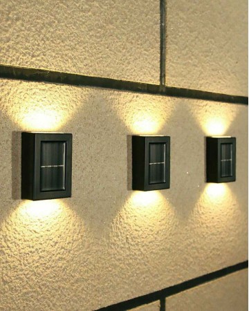 Outdoor Wall Mounted Solar Lights - 2 Pack