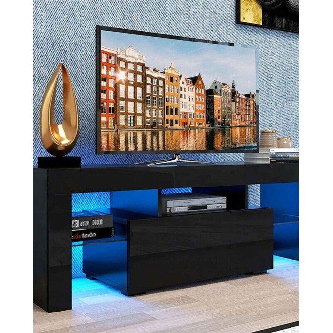 Modern TV Stand With Storage & LED Lighting