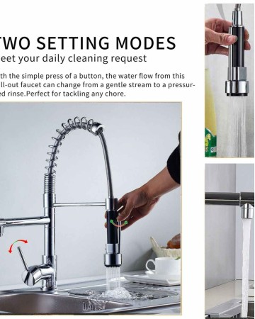 Chrome Pull Down Kitchen Faucet With Sprayer