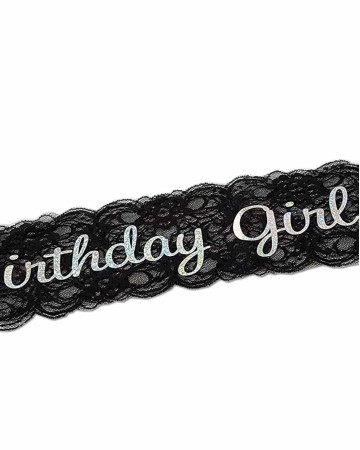 Birthday Girl Lace Sash - Great for Sweet 16, 18th, 21st, 30th, 40th Birthday Parties