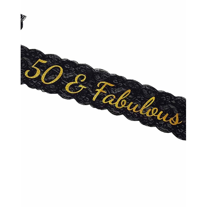 50 & Fabulous Lace Sash - 50th Birthday Sash