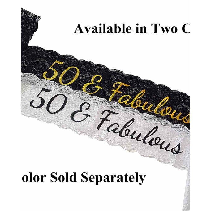 50 & Fabulous Lace Sash - 50th Birthday Sash