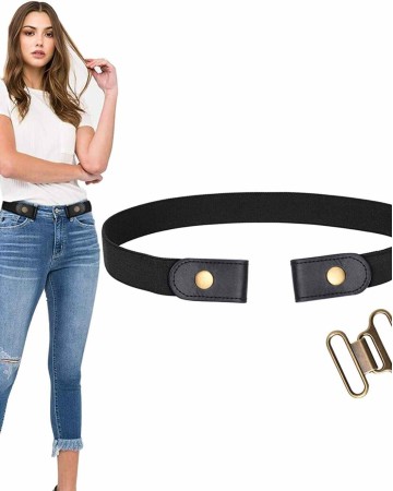 No Buckle Stretch Belt For Women Men Elastic Waist Belt Up to 72 Inch for Jeans Pants