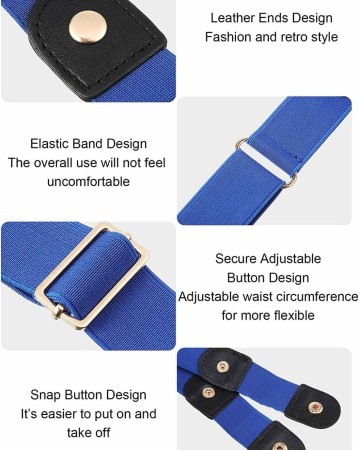 4 Pieces No Buckle Stretch Belt Buckless Belt Invisible Elastic Belt Unisex for Jeans Pants (Color 4)