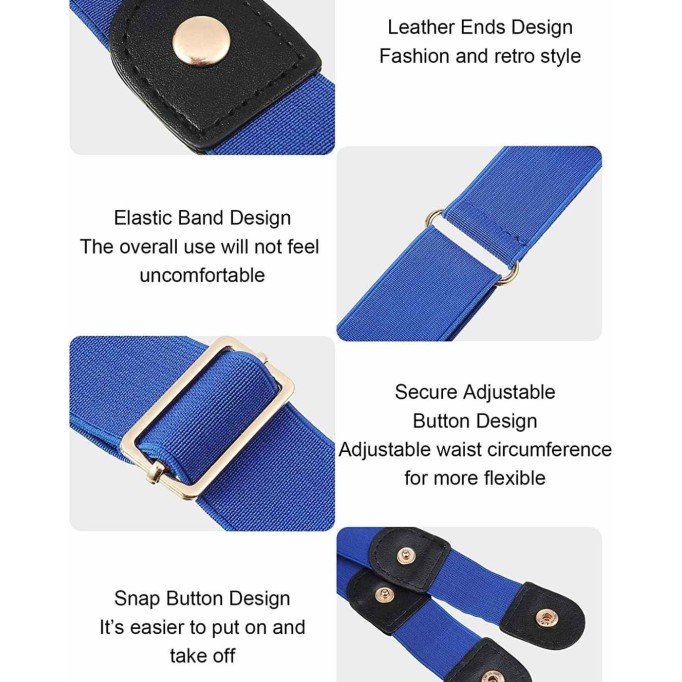 4 Pieces No Buckle Stretch Belt Buckless Belt Invisible Elastic Belt Unisex for Jeans Pants (Color 4)