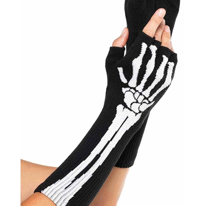 Leg Avenue Women's Skeleton Fingerless Gloves