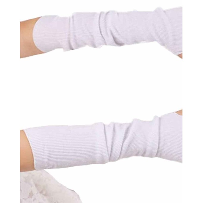 Lotus Leaf Edge Style Fingerless Elastic Stretch Arm Winter Warmer Long Arm Sleeve for Ladies Women Girl