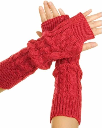 Warm Fingerless Knitted Long Gloves Knitted Fingerless Gloves Arm Warmer Mitten