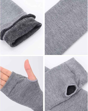 Bememo 3 Pairs Winter Long Fingerless Gloves Knit Elbow Length Gloves Thumb Hole Arm Warmers for Women Girls