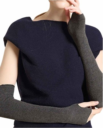Ayliss Women Arm Warmer Stretchy Cotton Long Sleeve Fingerless Thumb Hole Gloves