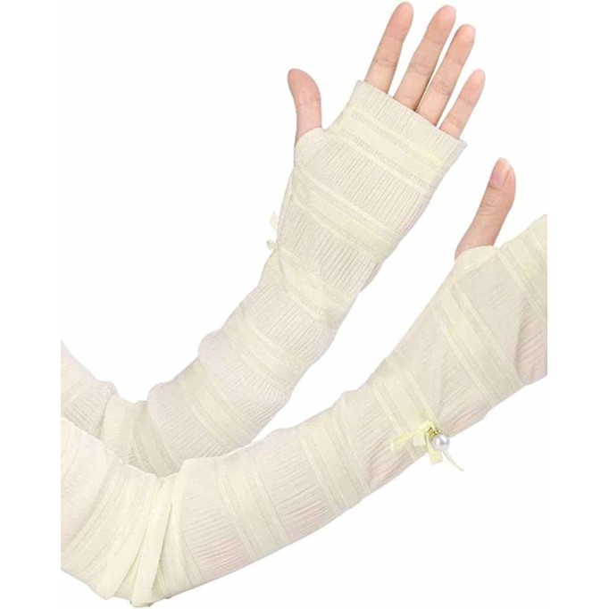 uxcell Women's Outdoor Long Gloves Soft Sun Block Fingerless Arm Sleeves