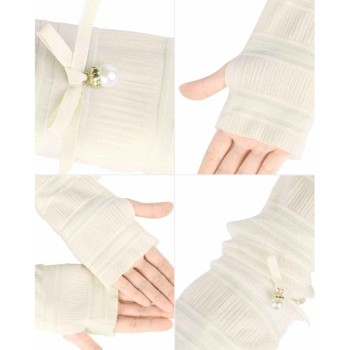 uxcell Women's Outdoor Long Gloves Soft Sun Block Fingerless Arm Sleeves
