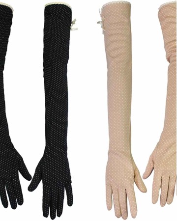 kilofly Women's Long Anti-UV Breathable Arm Sun Block Driving Gloves, 2 Pairs