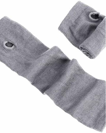Fingerless Elastic Arm Sleeve Winter Warmer Armsleeve Cuff for Ladies Women Girl Color Light Grey