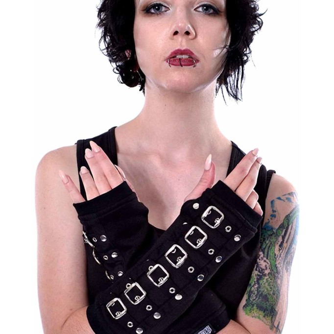 Poizen Industries Buckle Armwarmers Arm Warmers Punk Gothic Gloves - Black