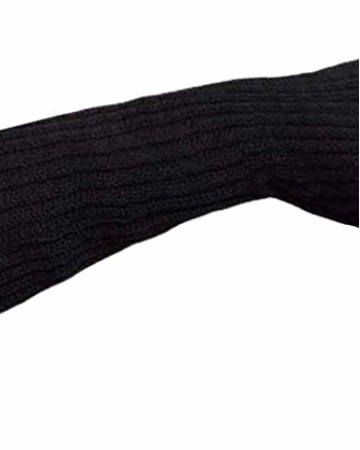 Black Gray Beige Tattered Punk Unisex Fingerless Cuff Knit Gloves Elbow Length Mittens Broken Cool Stretch Arm Warmer