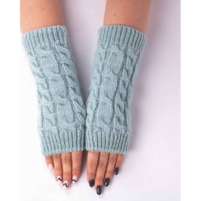 Wool Fingerless Gloves for Women Arm Warmers Knitted Mittens Long Fingerless Thumb Hole Knit Arm Warmers