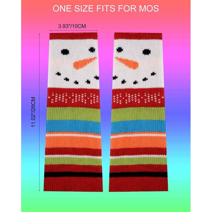 Women's Snowman Knit Arm Warmers Fingerless Gloves Thumb Hole Gloves Mittens Fingerless Arm Warmers X'mas Gift