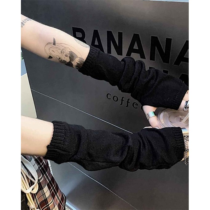 Women Gloves Goth Arm Sleeve Cool Black Moon Cross Printed Hip Hop Arm Warmers