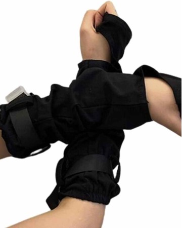 Punk Gothic Function Fingerless Arm Glove Sleeve Cuffs Cool Black Hip Hop Arm Warmers Sun Protective For cycling Costume