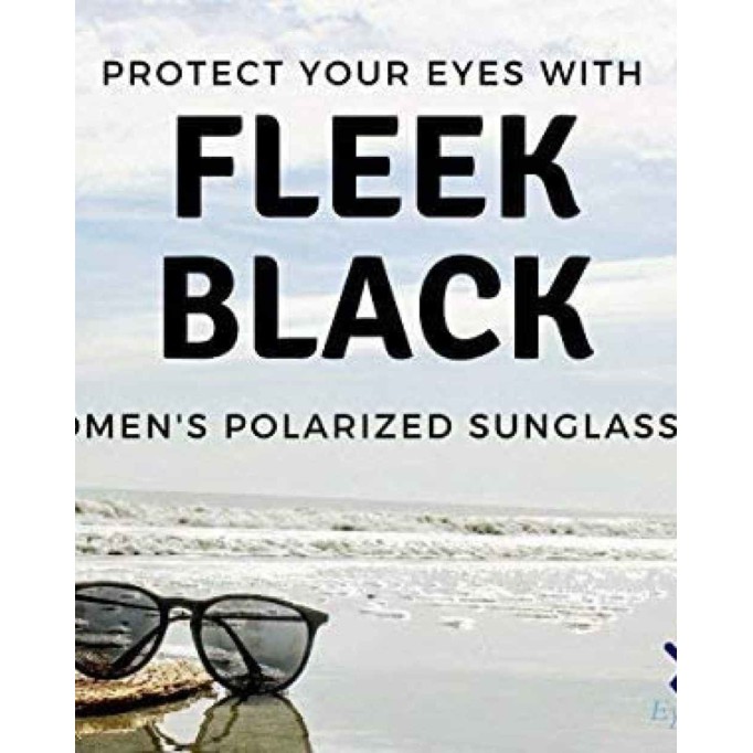 Women's Polarized Sunglasses from EYE LOVE, Designer, 100% UV Block + 5 BONUSES, black