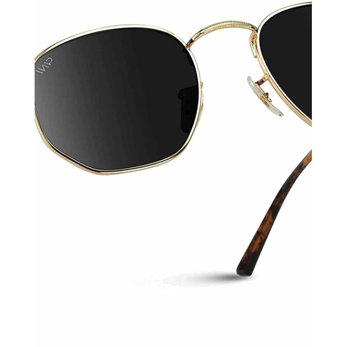WearMe Pro - Geometric Round Gold Frame Retro Polarized Sunglasses