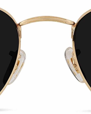 WearMe Pro - Geometric Round Gold Frame Retro Polarized Sunglasses