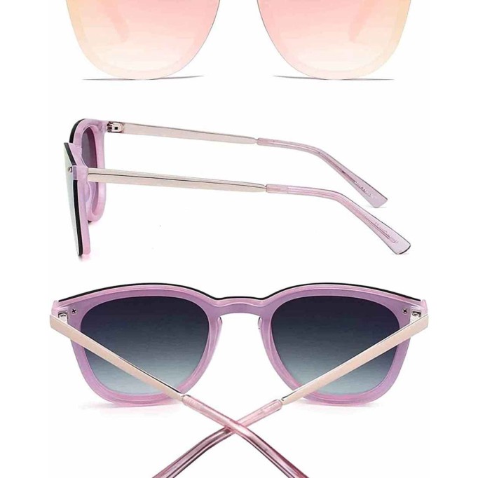 JIM HALO Trendy Rimless Mirrored Sunglasses Reflective Sun Glasses for Women Men