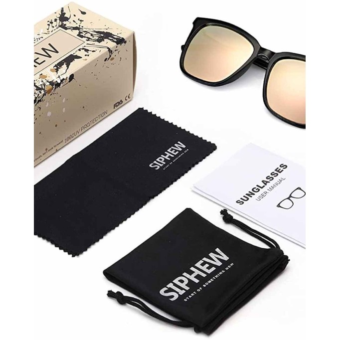 SIPHEW Polarized Sunglasses for Women, Mirrored Sunglasses-Fashion Oversized Eyewear with UV400 Protection