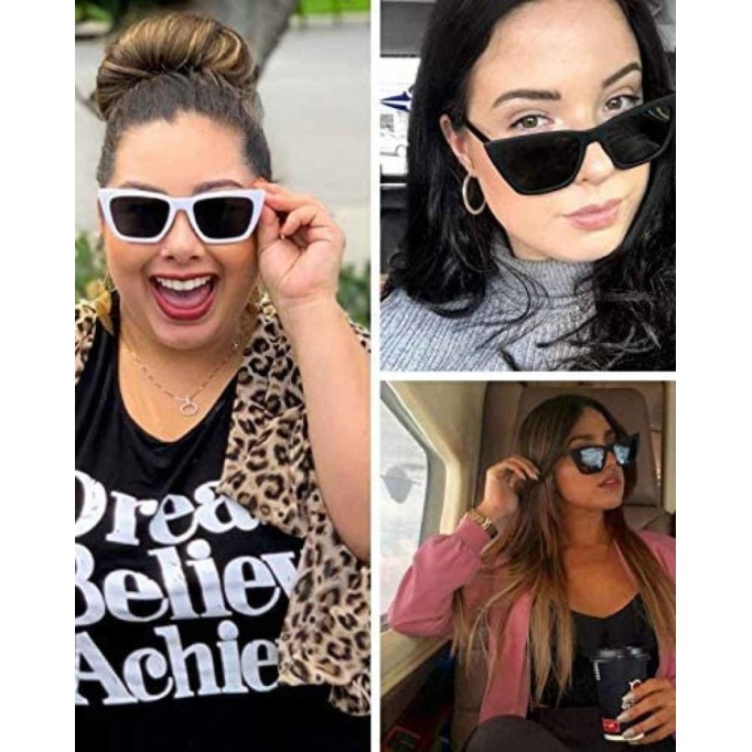 WearMe Pro EXCLUSIVE - Flat Lens Polarized Modern Tip Pointed Women Cat Eye Sunglasses