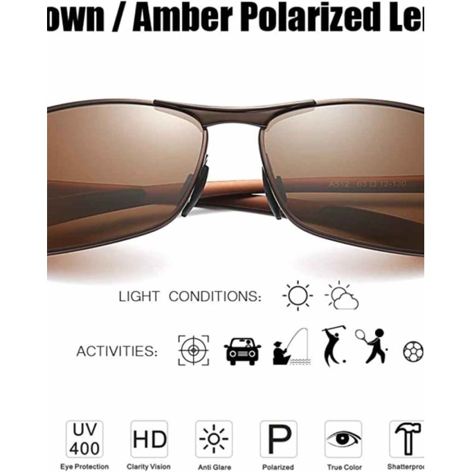 ZHILE Rectangular Polarized Sunglasses Al-Mg Alloy Temple Spring Hinge UV400