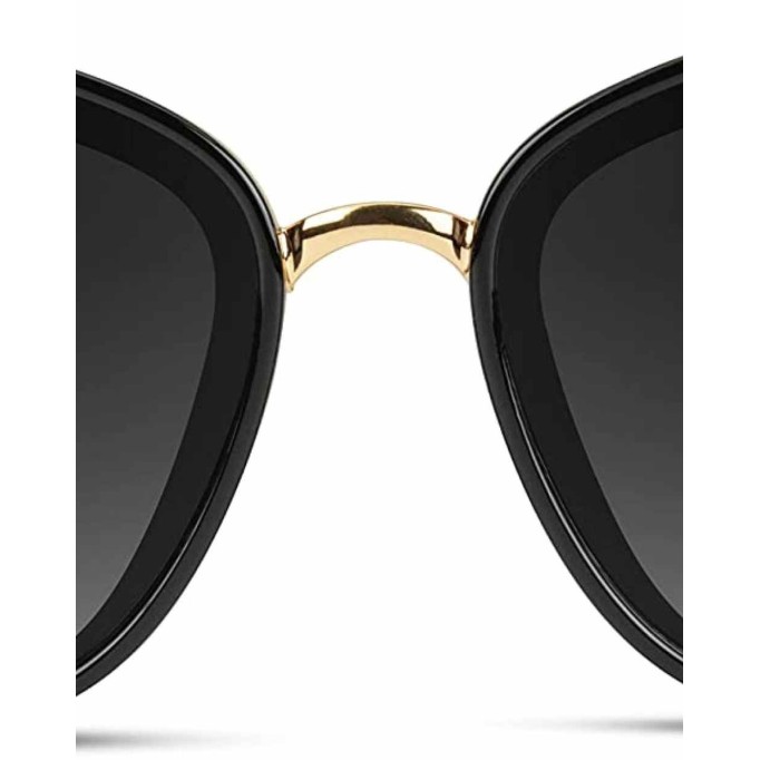 WearMe Pro - Classic Women Oversized Metal Frame Elegant Mirrored Lens Cat Eye Sunglasses