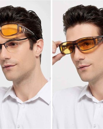 Night Driving Glasses Fit Over Prescription Glasses Anti Glare Polarized, Wrap Around Night Vision Glasses for Men Women