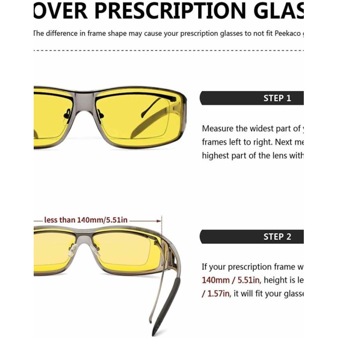 Night Driving Glasses Fit Over Prescription Glasses Anti Glare Polarized, Wrap Around Night Vision Glasses for Men Women