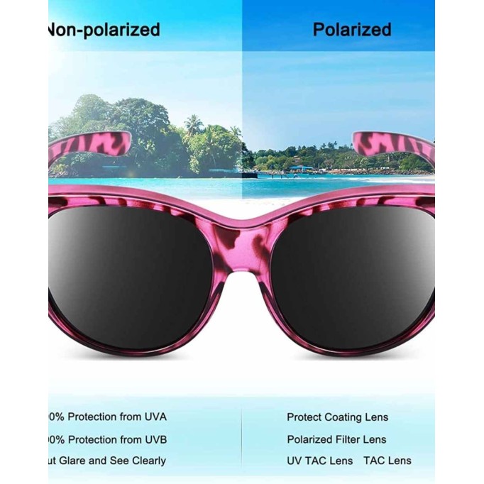 Br’Guras Oversized Polarized Fit over Sunglasses Over Prescription Glasses for Men and Women