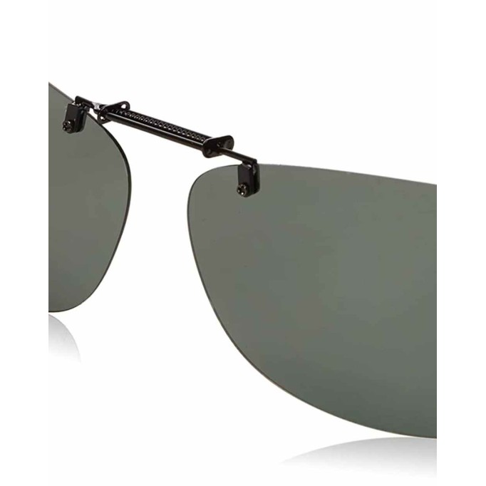 Dioptics Haven K REC Clip On Sunglasses Polarized Rectangular, Grey, 56 mm
