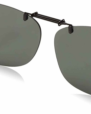 Dioptics Haven K REC Clip On Sunglasses Polarized Rectangular, Grey, 56 mm