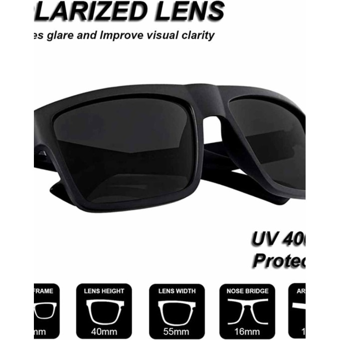 Retro Polarized Sunglasses for Men and Women Classic Vintage Square Sun Glasses UV400 Protection D918