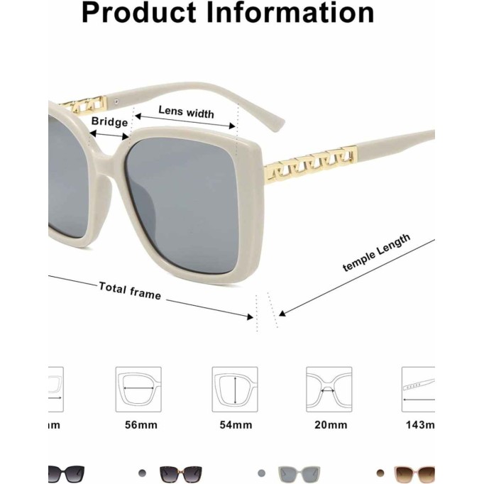 AMOMOMA Retro Vintage Oversized Cat Eye Sunglasses for Women Fashion Outdoor Shades Plastic Frame UV Protection AM2035