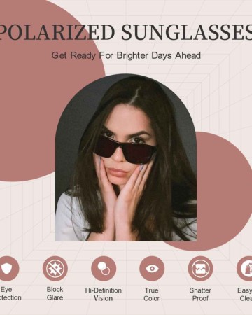 TJUTR Womens Sunglasses Classic Siamese Sunglasses Trendy One Piece Square Oversized Shades Polarized 100% UV Protection