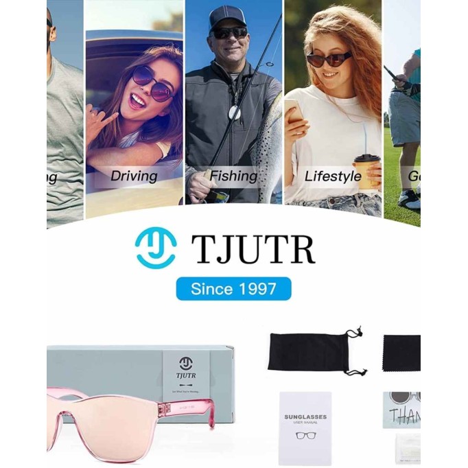 TJUTR Womens Sunglasses Classic Siamese Sunglasses Trendy One Piece Square Oversized Shades Polarized 100% UV Protection
